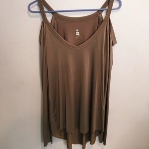 Taupe/burgundy long sleeve with shoulder cut outs